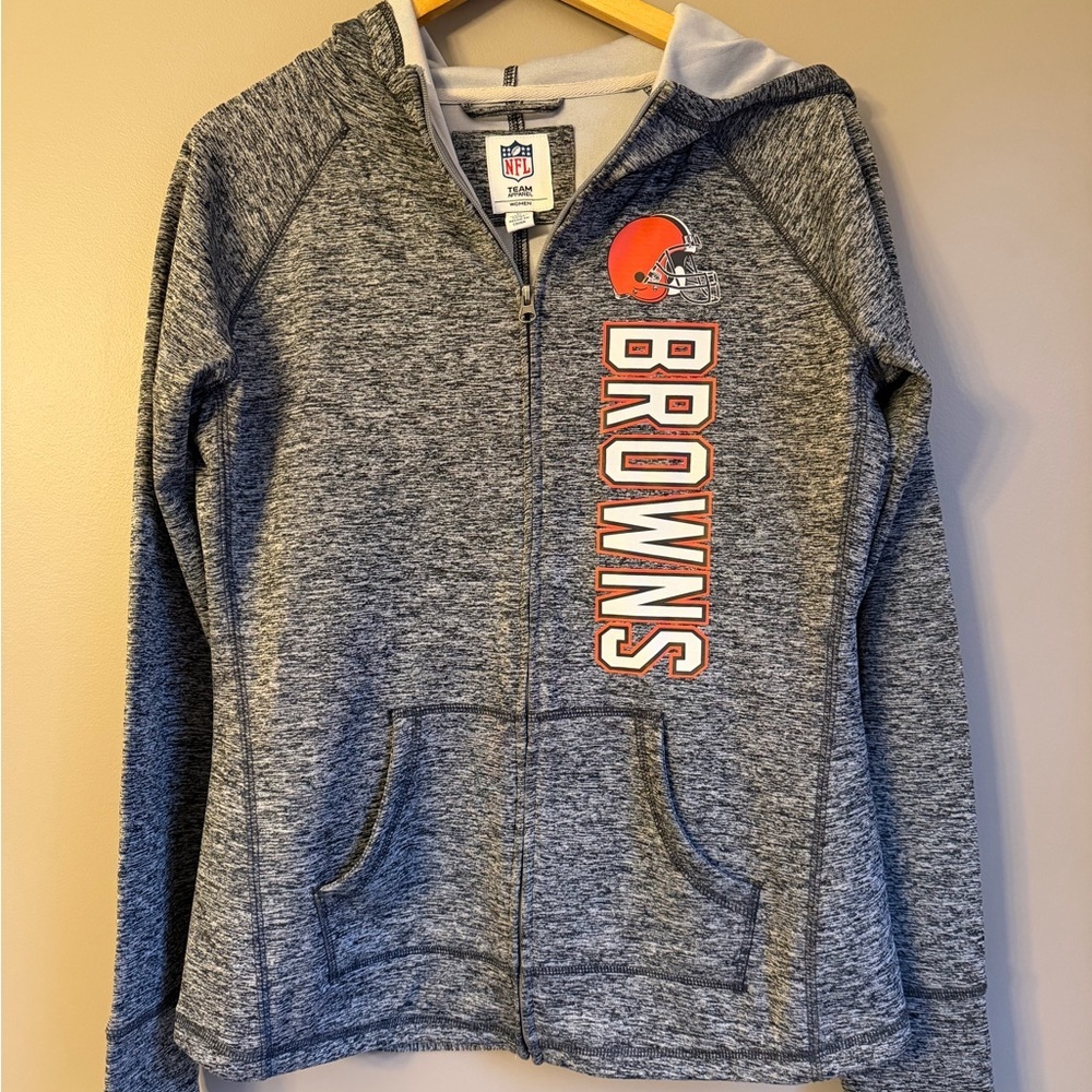NFL Women’s Cleveland Browns Football Full Zip-Up Hoodie Medium